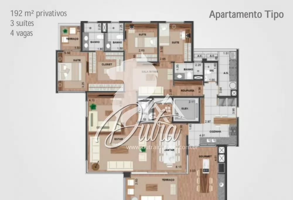 Authentique Campo Belo Campo Belo 192m² 03 Dormitórios 03 Suítes 4 Vagas