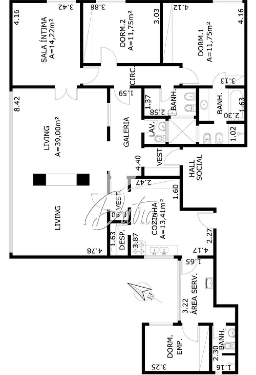 Araucária Jardim Paulista 170m² 04 Dormitórios 02 Suítes 1 Vagas