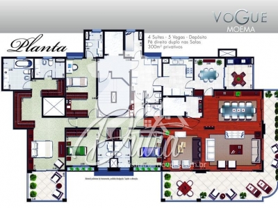 Vogue Moema Indianópolis 300m² 04 Dormitórios 03 Suítes 5 Vagas