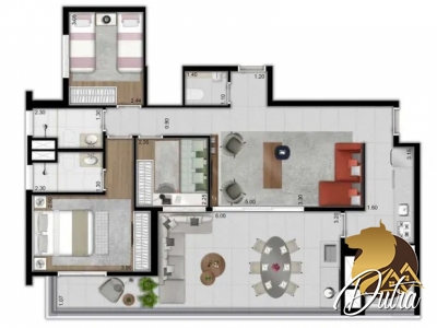 Condomínio Residencial Quadrilatero Vila Olímpia 82m² 02 Dormitórios 02 Suítes 2 Vagas